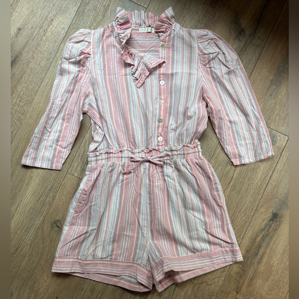 Elegant Pink and White Striped Jumpsuit